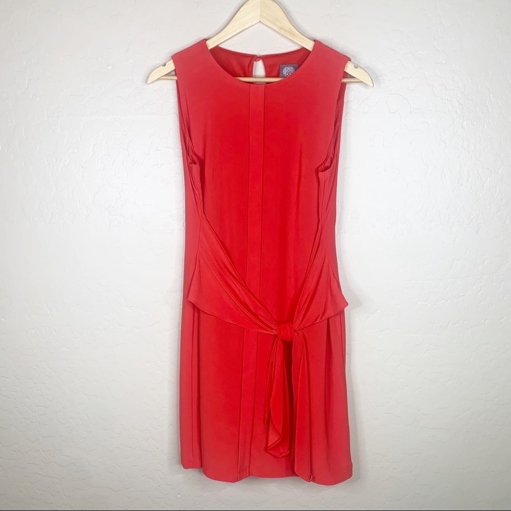 Vince Camuto Red Tie-Waist Dress